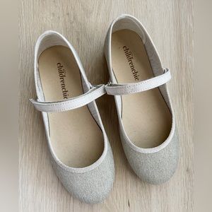 Girls Childrenchic Canvas Mary Janes in Shimmer Gold